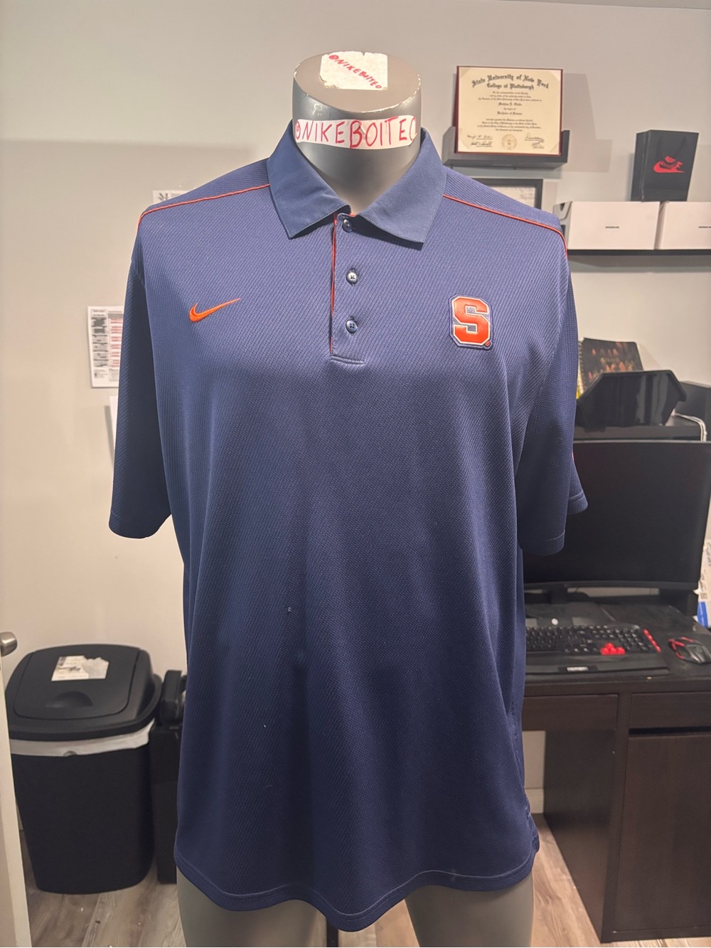 Nike Navy Polo with Orange Team Logo